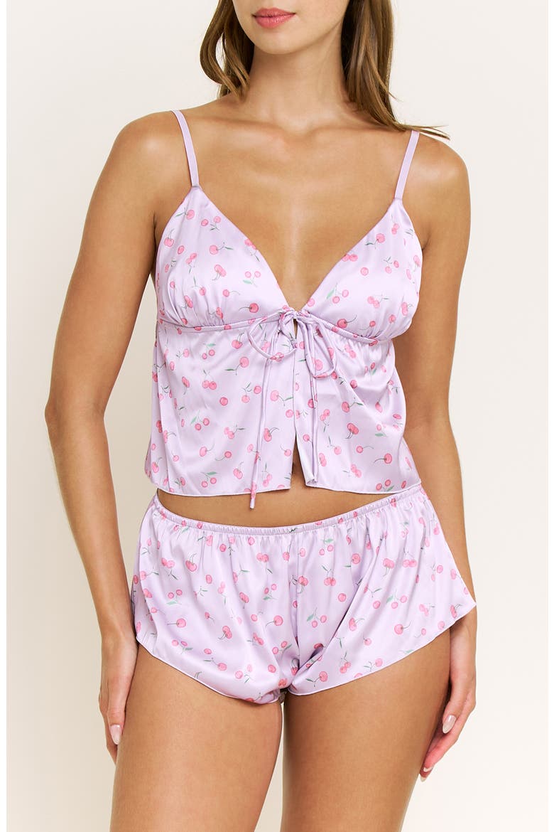 Rowan Satin Camisole & Short Pajamas, Main, color, TARO CHERRIES