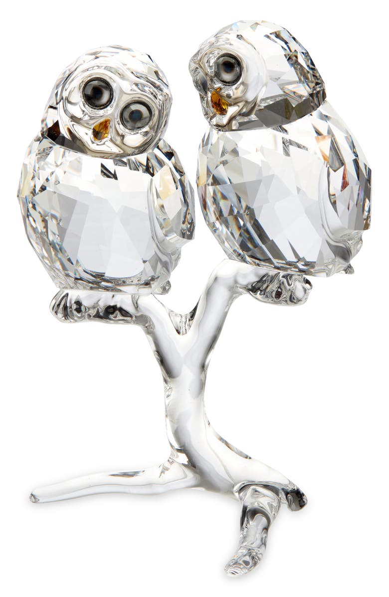 Swarovski Feathered Beauties Owl Couple Crystal Figurine, Main, color, 