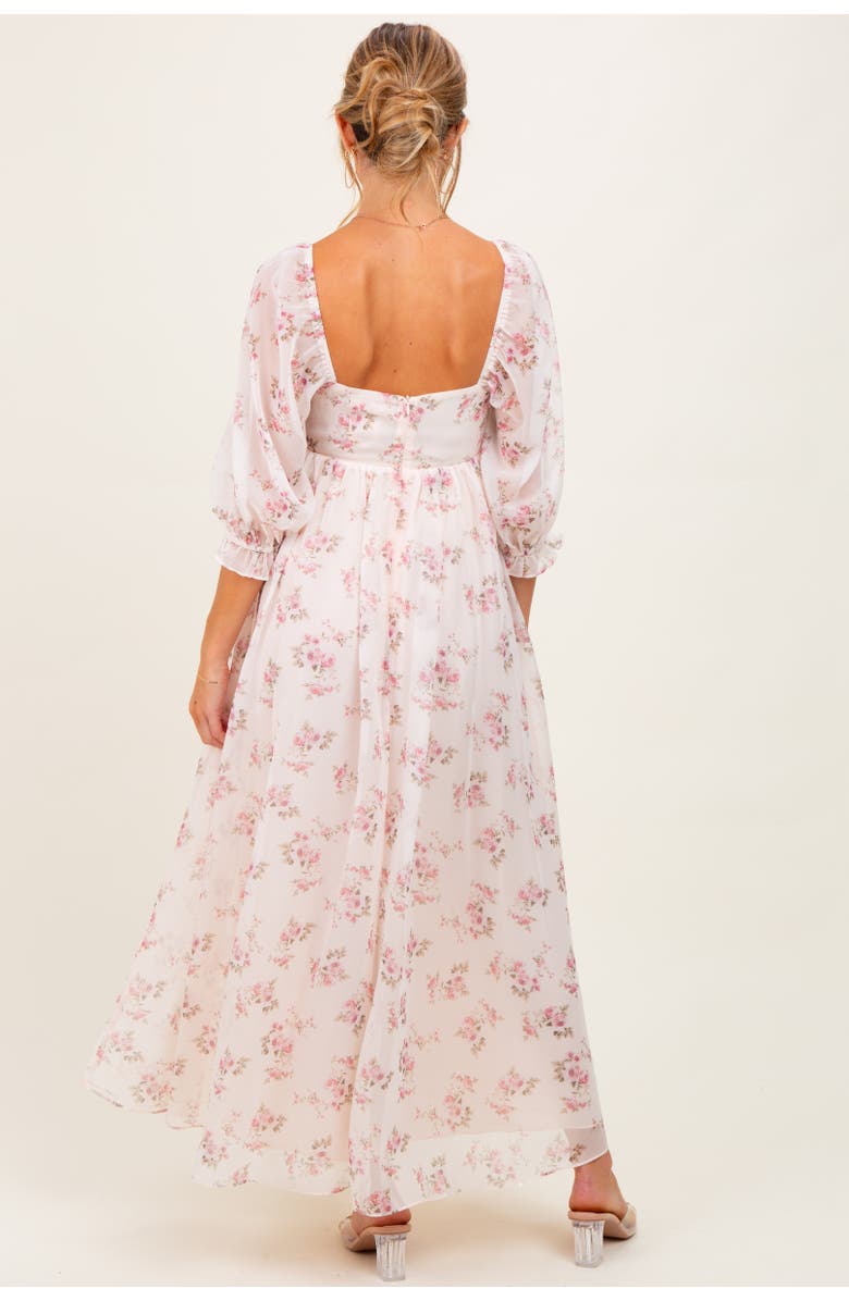 PinkBlush Floral Chiffon Long Sleeve Maxi Dress, Alternate, color, 