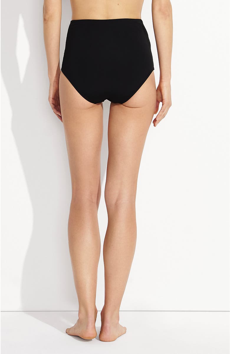 Lands' End Sculpting Suit Chlorine Resistant Targeted Control Retro High Waisted Bikini Swim Bottoms, Alternate, color, Black