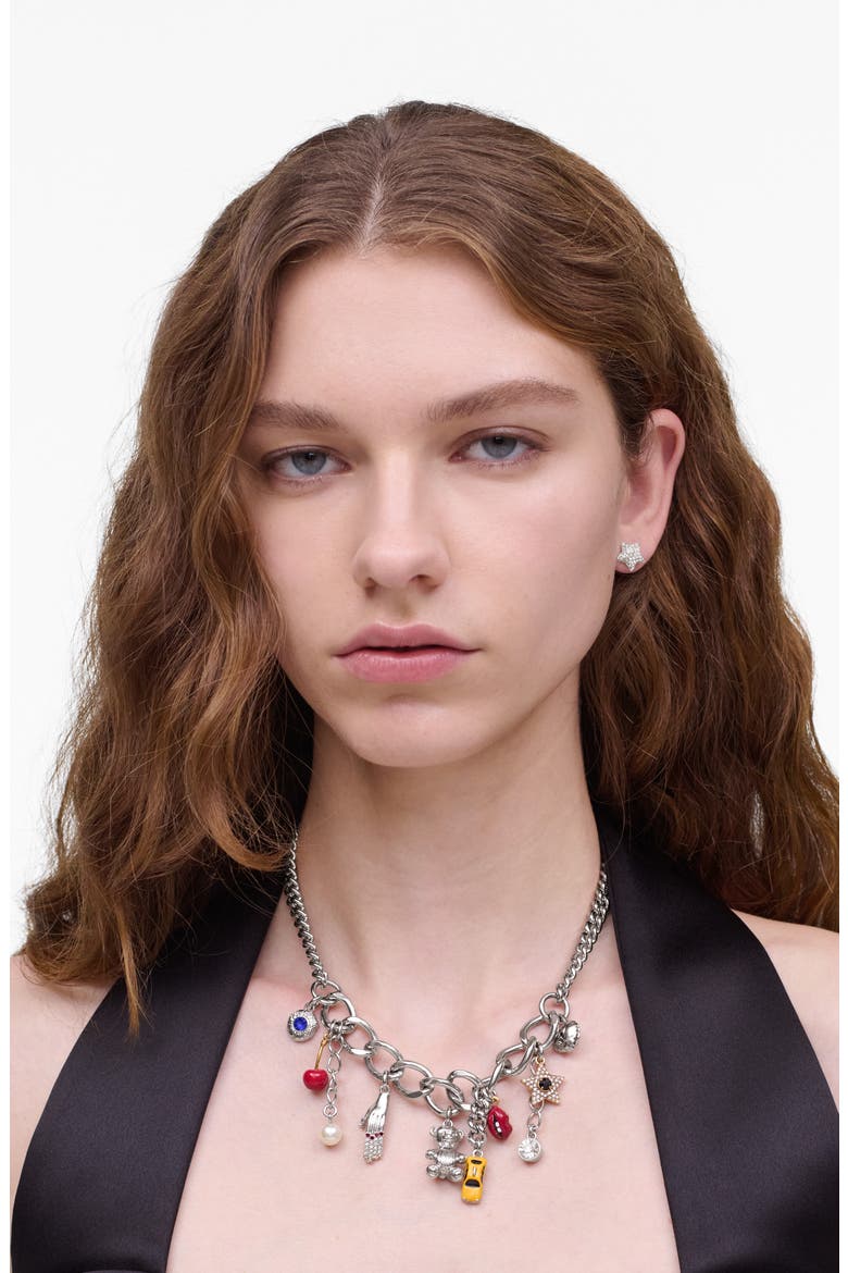 Trinket Charm Necklace, Alternate, color, SILVER/ MULTI