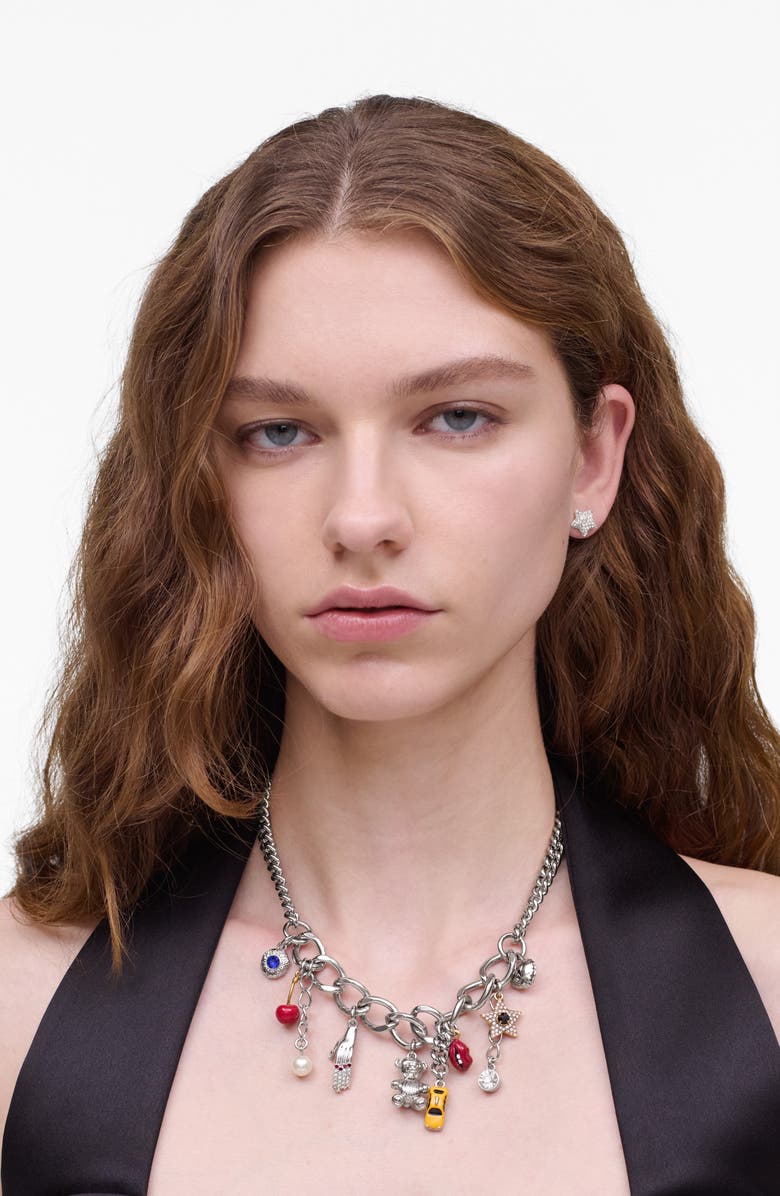 Marc Jacobs Trinket Charm Necklace, Alternate, color, Silver/ Multi