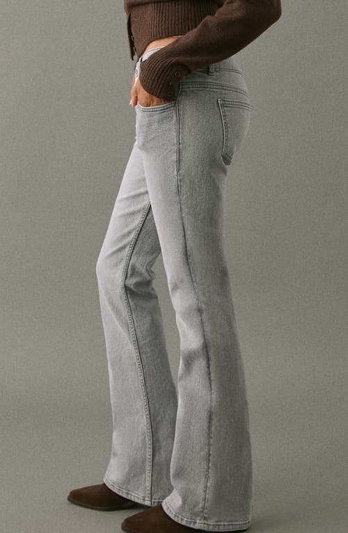 Mango Teen Low-waist Flared Jeans Denim Grey In Gray