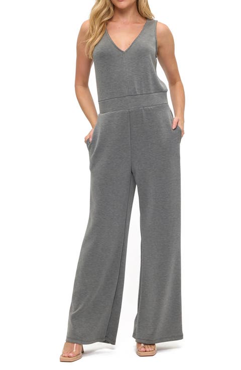 Sleeveless Scuba Knit Jumpsuit