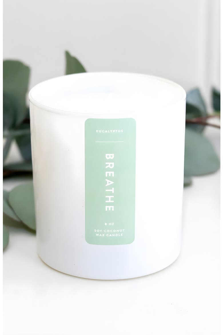 Breathe Eucalyptus Soy Coconut Candle, Alternate, color, White Glass Tumbler