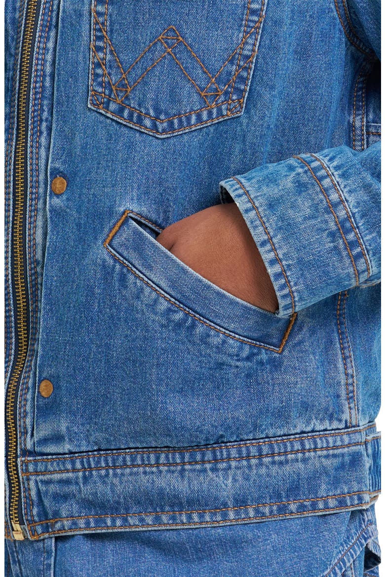 Zip Front Denim Jacket, Alternate, color, COWBOY FADE