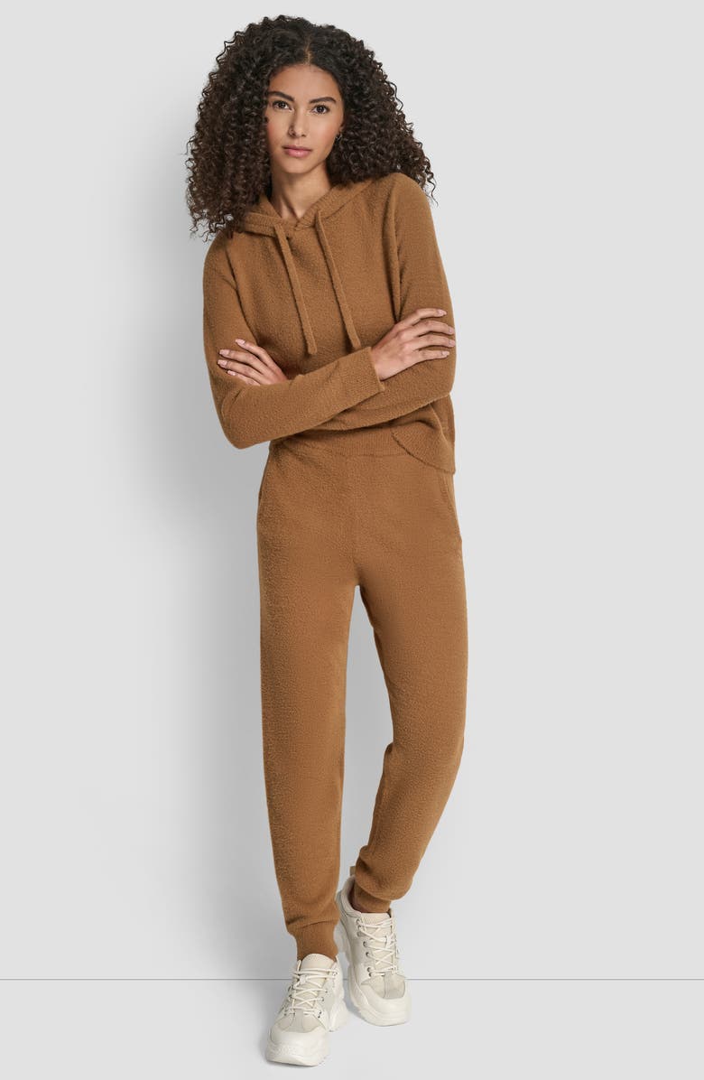 DKNY Feather Yarn Joggers, Alternate, color, Burnt Sugar