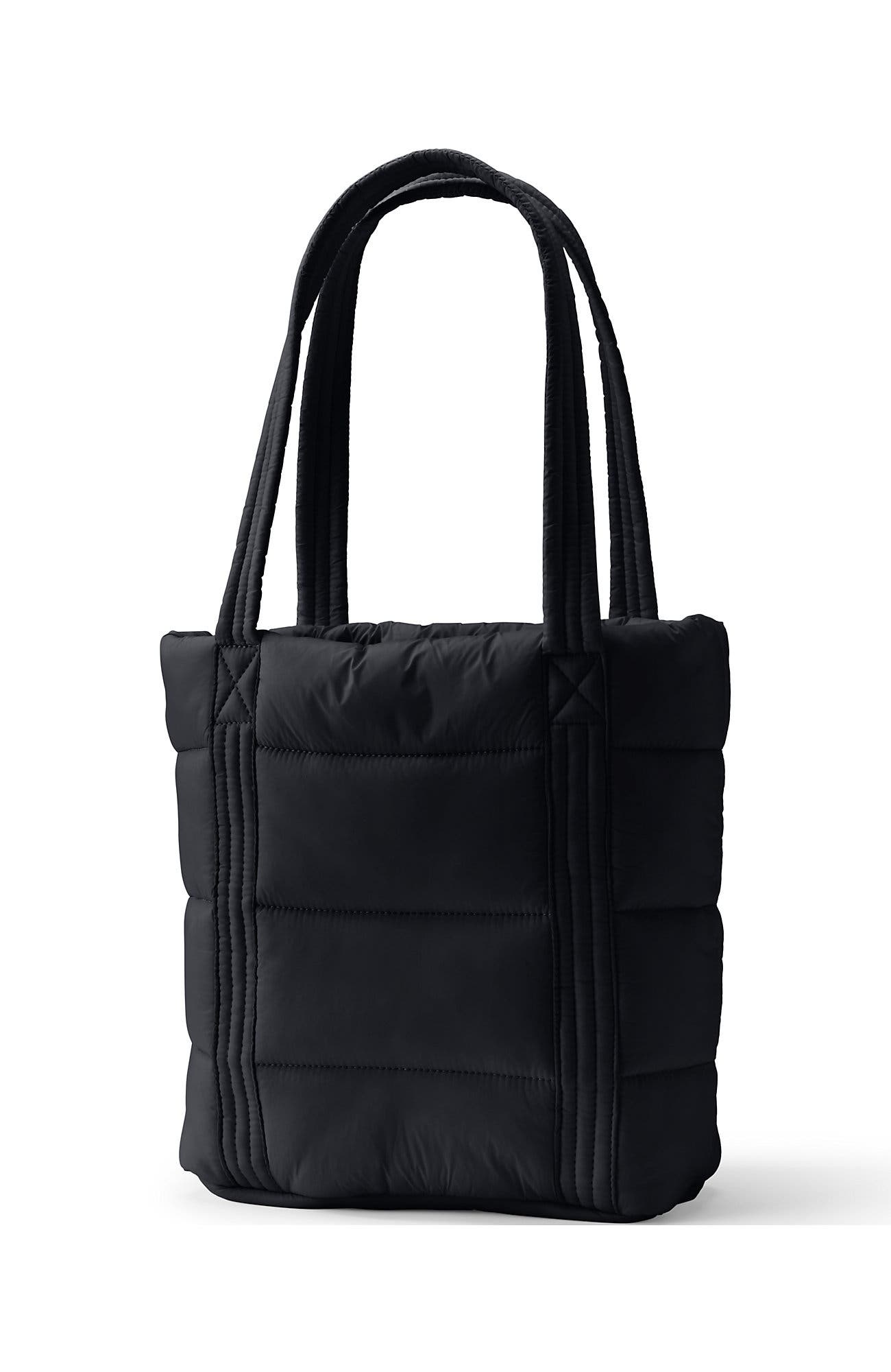 Lands' End Wanderweight Ultralight Packable Tote Bag, Alternate, color, Black