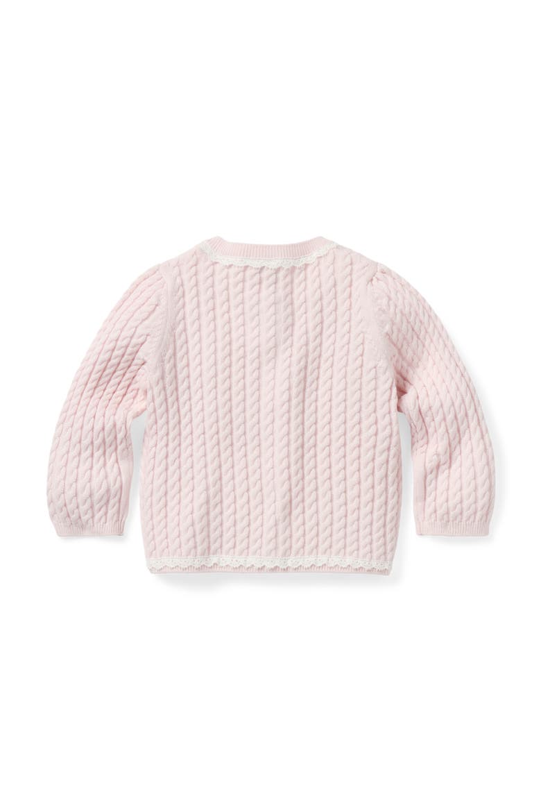 Cable Knit Cardigan, Alternate, color, Pink