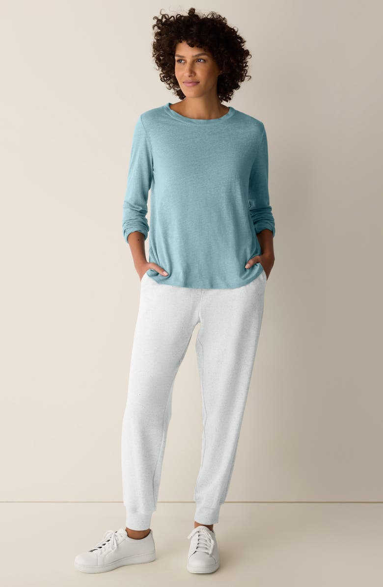 Eileen Fisher Organic Linen Long Sleeve T-Shirt, Alternate, color, Seafoam