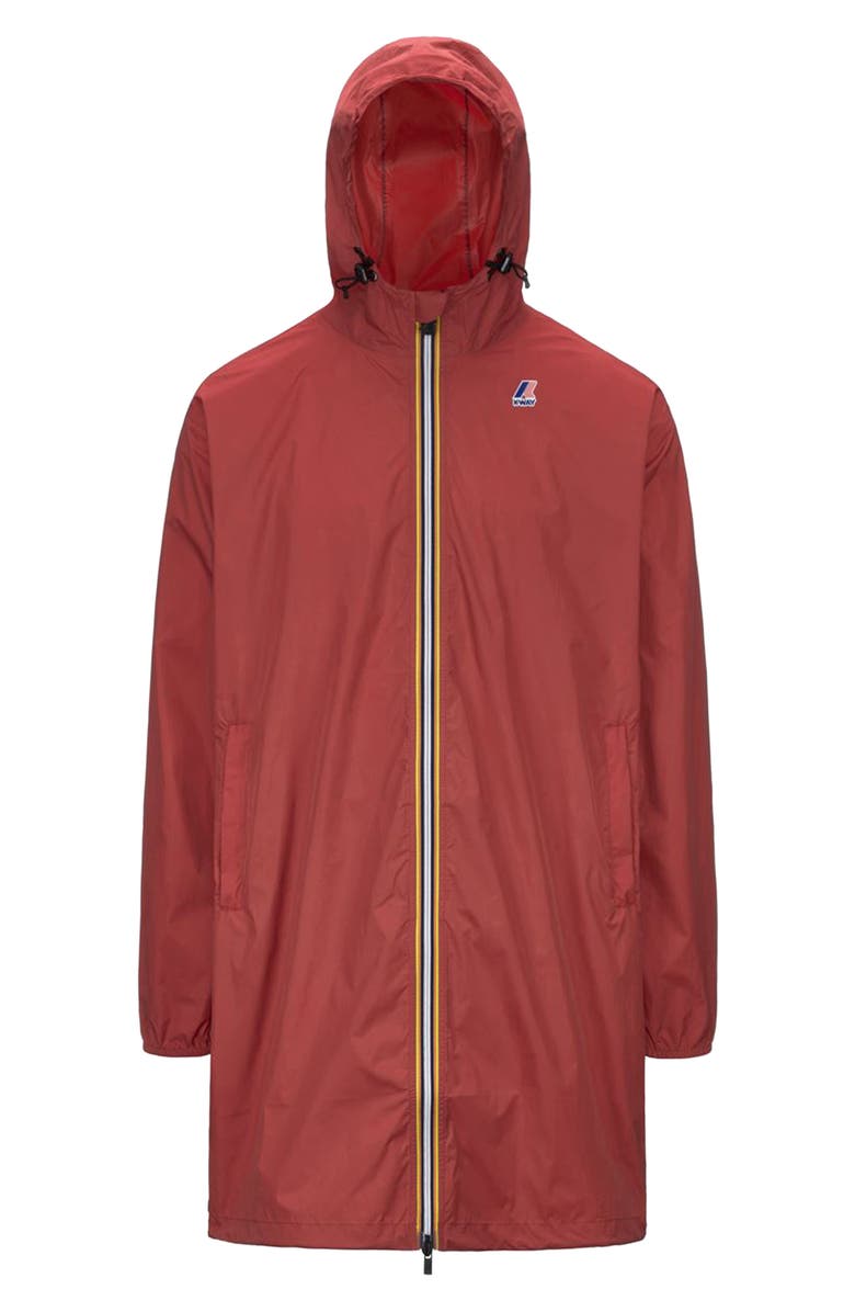 K-Way Le Vrai 4.0 Eiffel East Water Repellent Raincoat, Alternate, color, Red Jasper