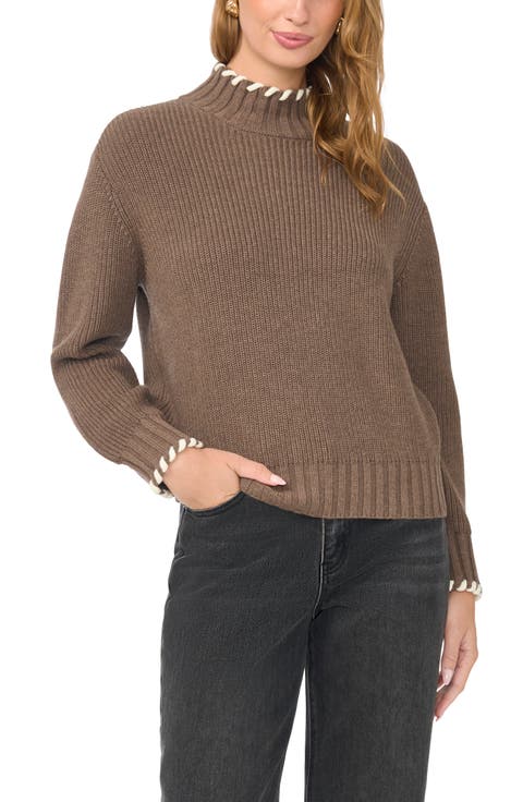 Whipstitch Turtleneck Sweater