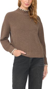 Vince Camuto Whipstitch Turtleneck Sweater