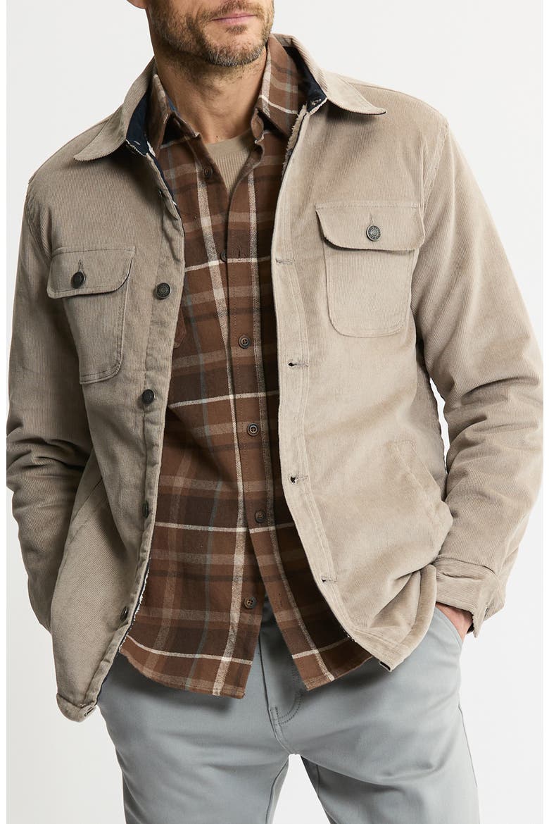 Stretch Cotton Corduroy Faux Shearling Lined Jacket, Main, color, OFF WHITE