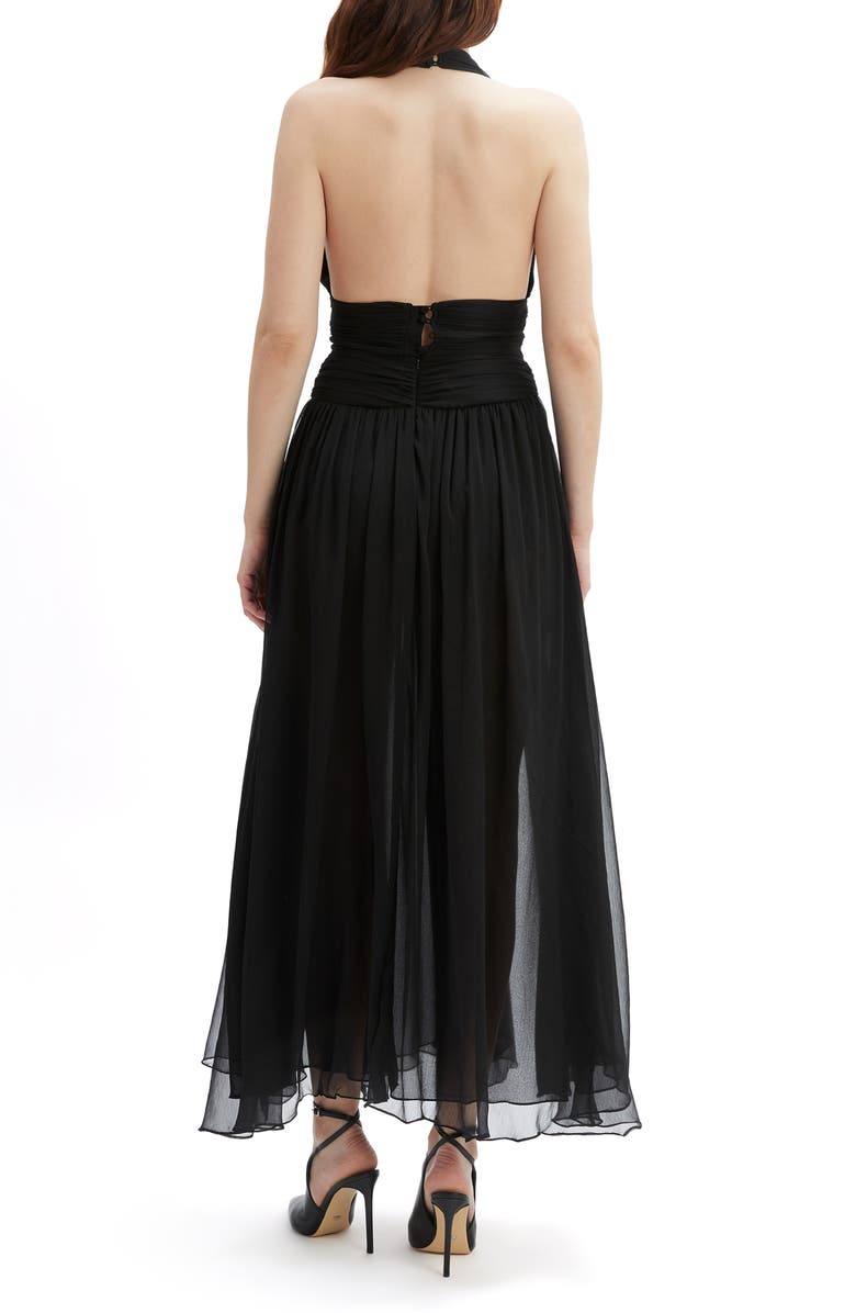 Bardot Amerie Halter Crop Top, Alternate, color, Black