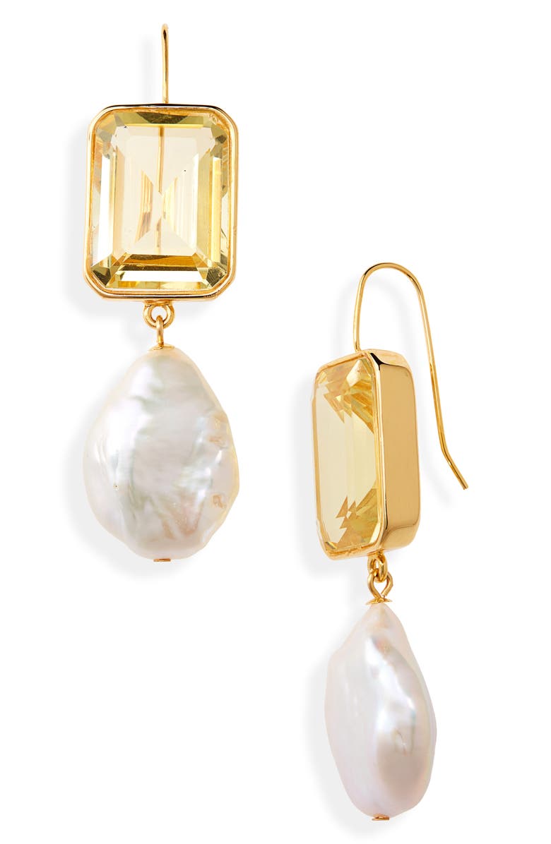 Lizzie Fortunato Aegean Genuine Pearl Drop Earrings, Main, color,