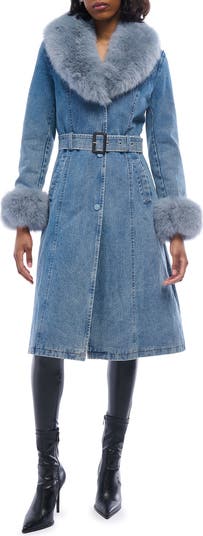 AZALEA WANG Kaya Denim Jacket with Faux Fur Trim | Nordstrom