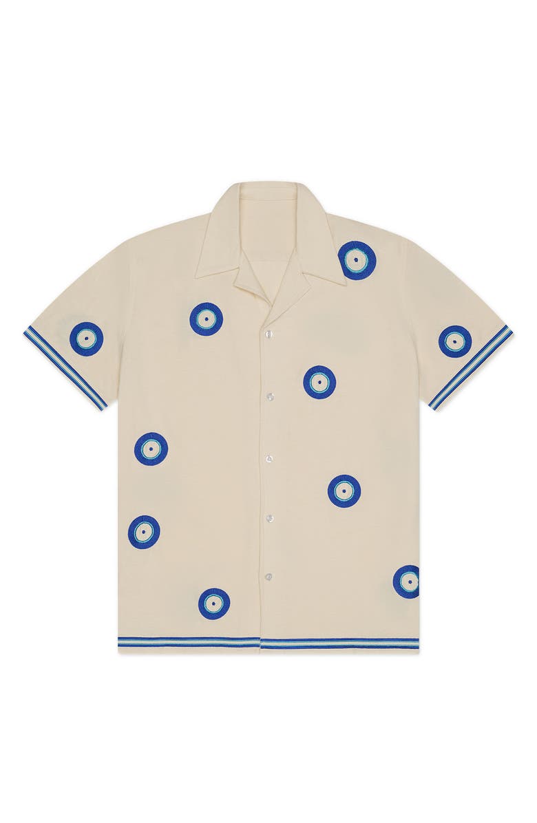MAVRANS Evil Eye Organic Cotton Camp Shirt, Main, color, 