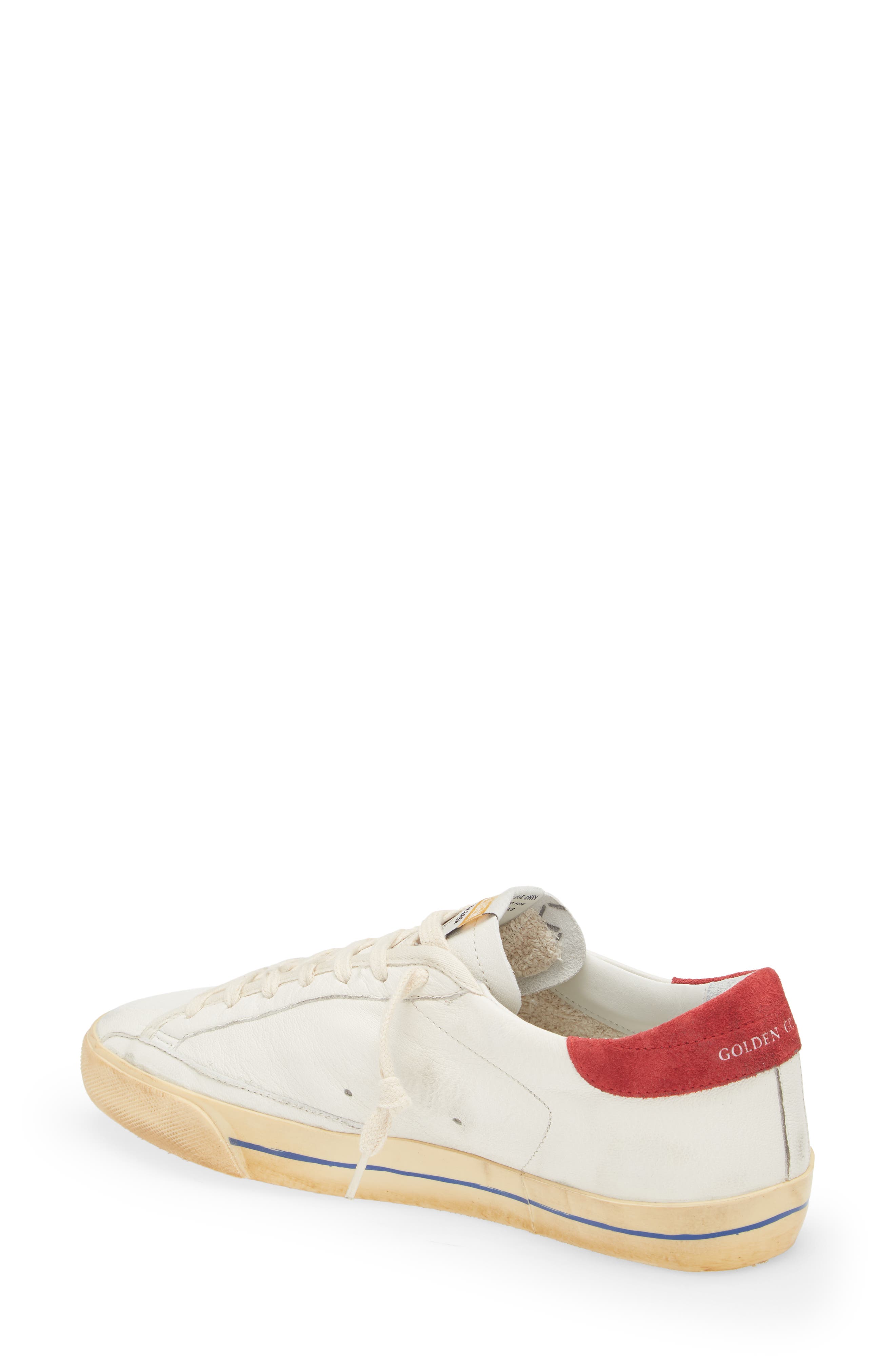 Super-Star Low Top Sneaker, Alternate, color, WHITE/ SILVER/ RED