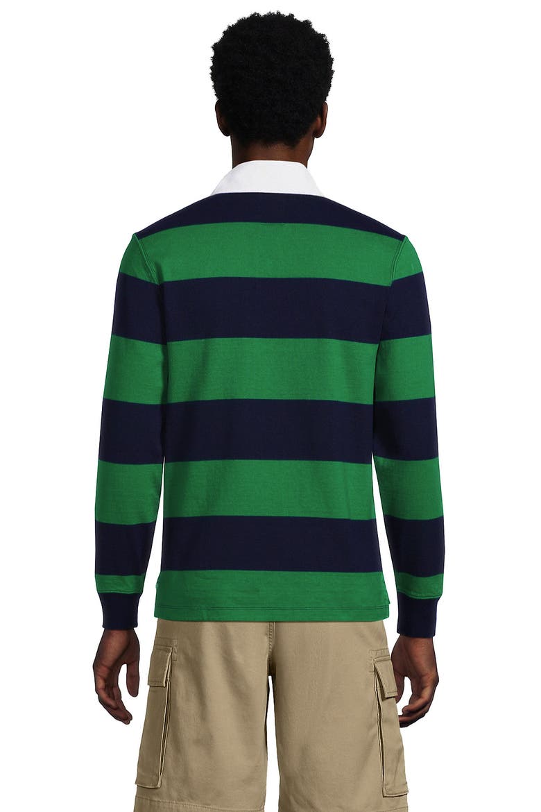 Long Sleeve Rugby Shirt, Alternate, color, Blue Grass/Radiant Navy Stripe