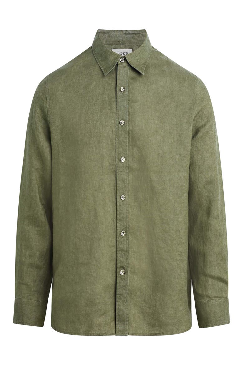 Jakob Linen Button-Up Shirt, Alternate, color, LICHEN