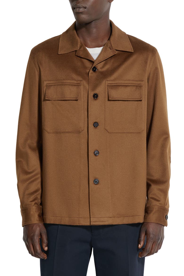 Oasi Cashmere Overshirt, Main, color, DARK BROWN