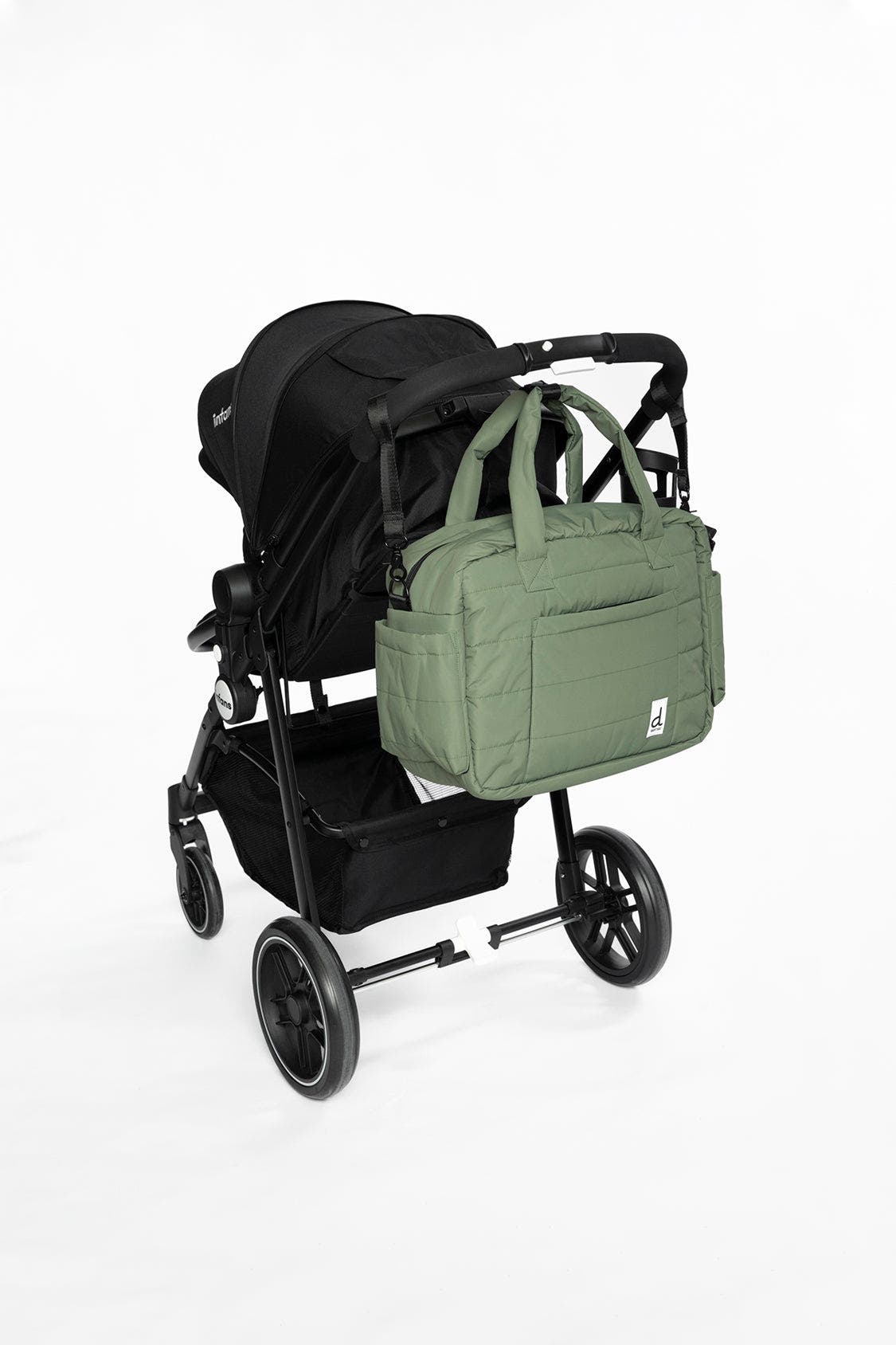 Deux par Deux Water-Repellent 7-Compartment Changing Mat Diaper Bag, Alternate, color, Olive Green
