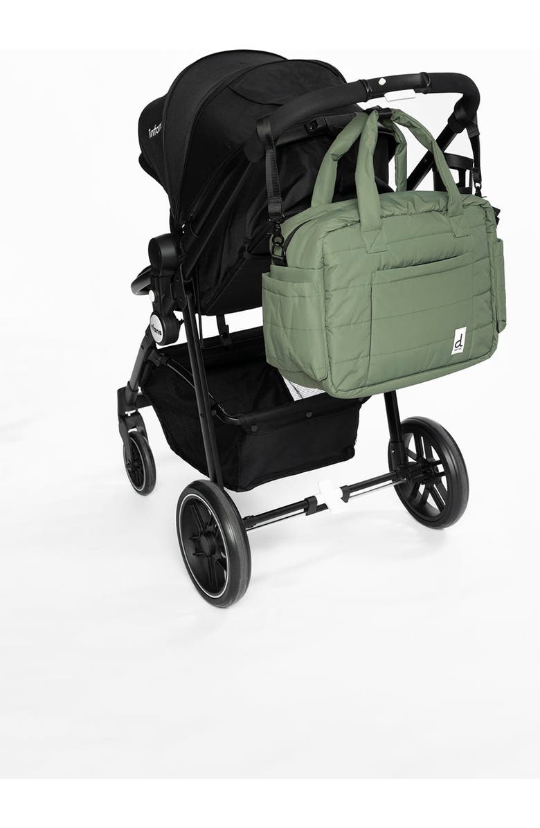 Deux par Deux Water-Repellent 7-Compartment Changing Mat Diaper Bag, Alternate, color, Olive Green