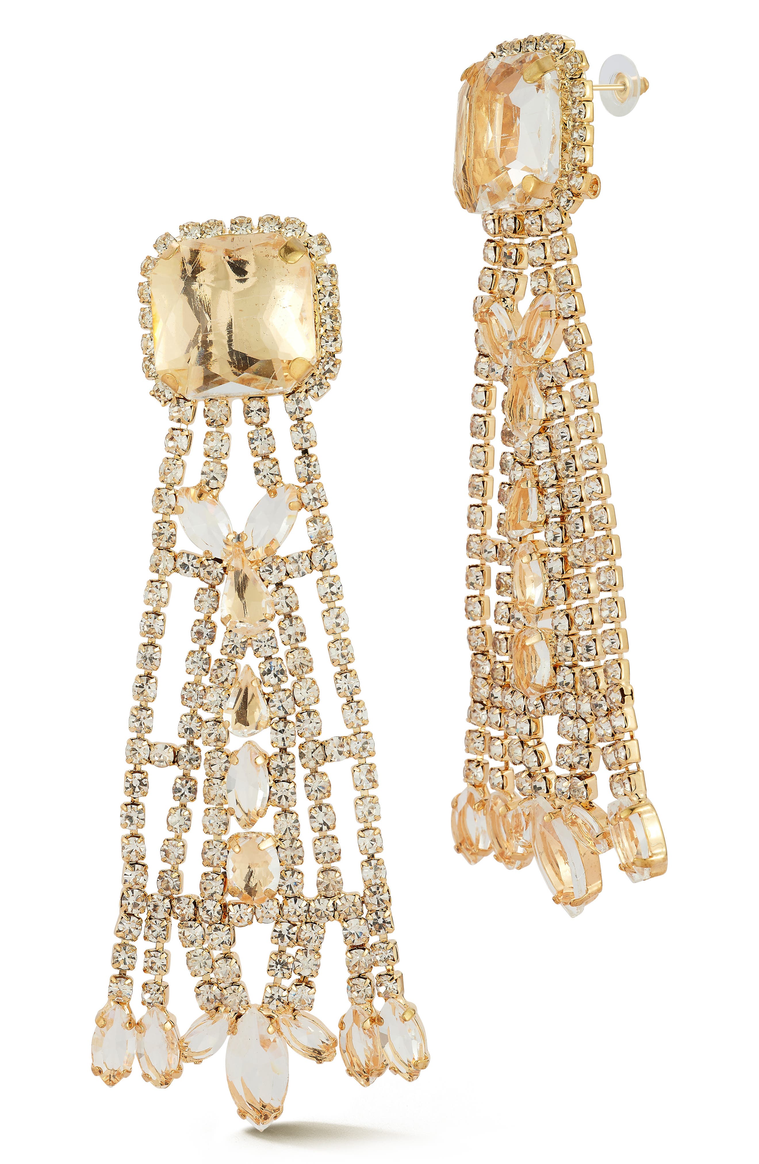 Cubic Zirconia Statement Drop Earrings