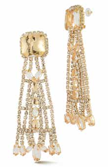 Cubic Zirconia Statement Drop Earrings