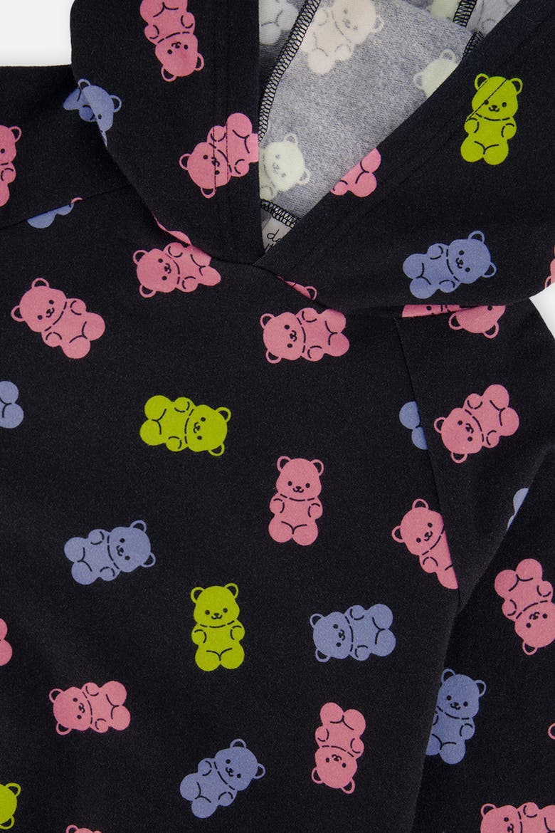 Gummy Bears Raglan Sleeves Hoodie, Alternate, color, Black Printed Gummy Bears