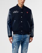 PHILIPP PLEIN Varsity Bomber Cocco Sleeves Los Angeles Men