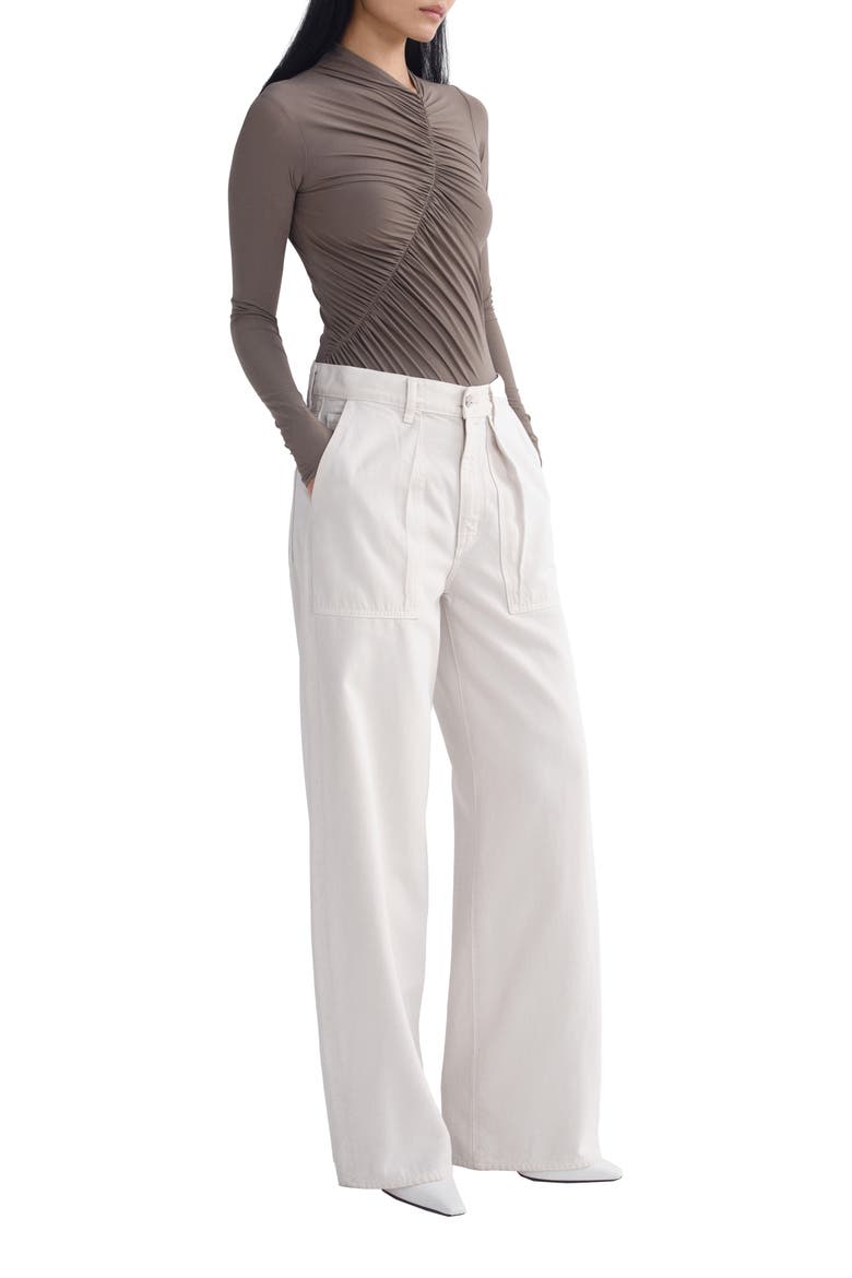 Low Curve Low Rise Wide Leg Utility Pants, Alternate, color, BONE LT OFF WHT