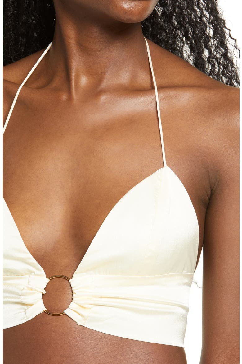 Ibiza Satin Halter Top, Alternate, color, BEIGE