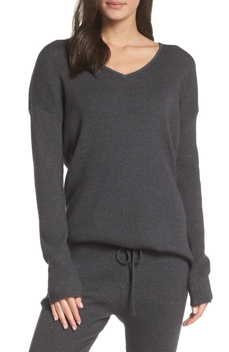 Something Navy Rib Knit Pullover, Main, color, 