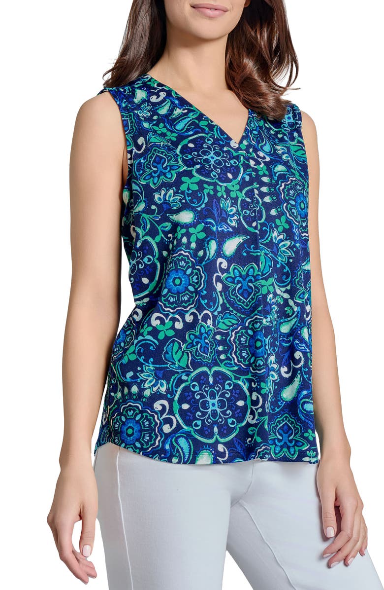 Jones New York Floral Sleeveless Shell, Alternate, color, 
