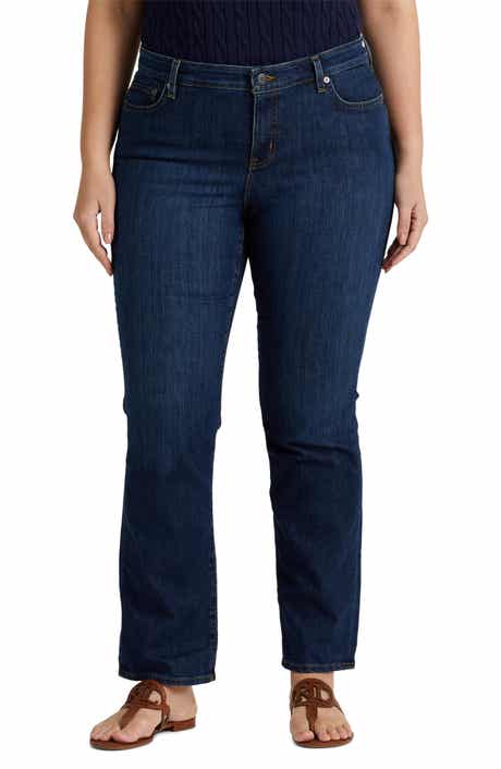 Mid Rise Straight Leg Jeans