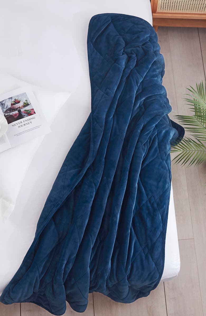 SUTTON HOME Dream Theory Butter Velvet Machine Washable 15lb Weighted Blanket - Won Good Housekeeping 2021 Best Bedding Award, Alternate, color, 