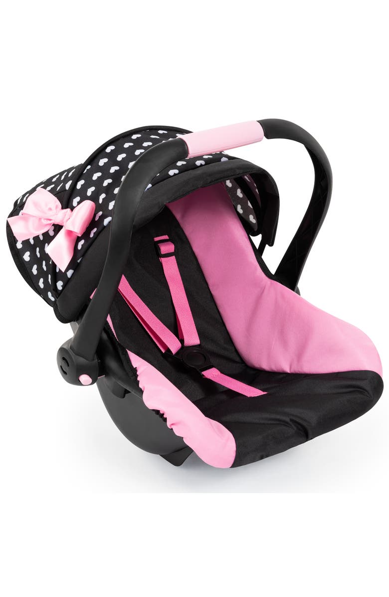 Bayer Design Deluxe Car Seat Hearts Black & Pink - For Dolls Up to 18 Inch, Main, color, Multicolored