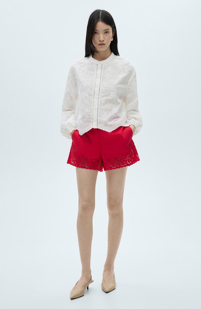 MANGO Floral Embroidered Shirt, Alternate, color,