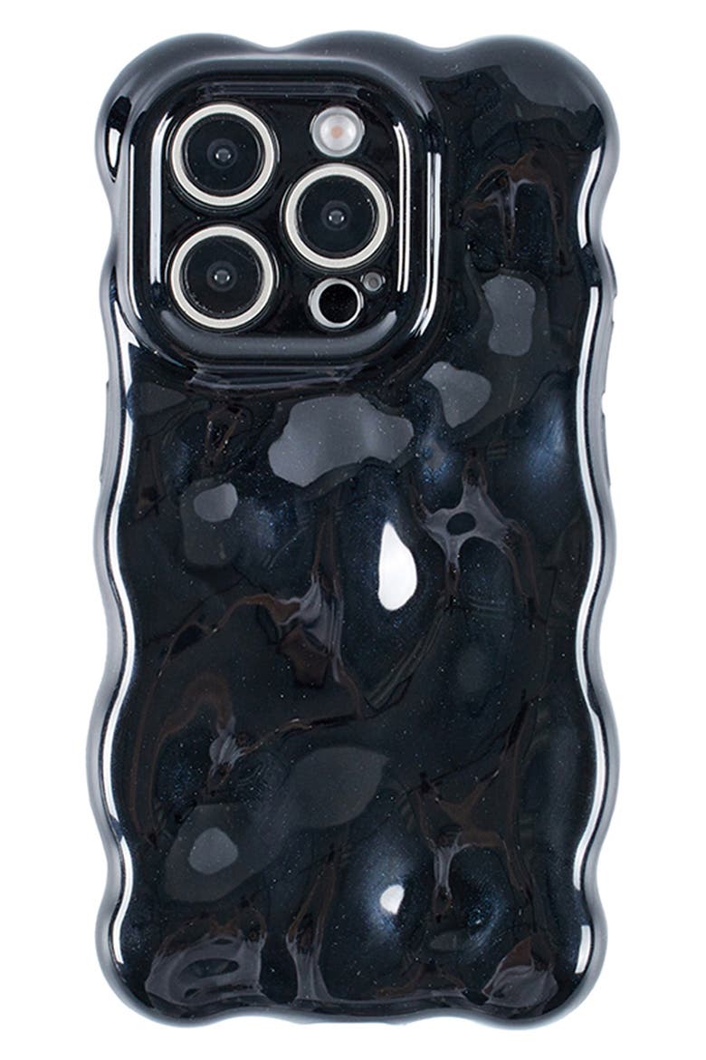 Glossy Bubbles iPhone 15 Pro Max Case, Main, color, BLACK