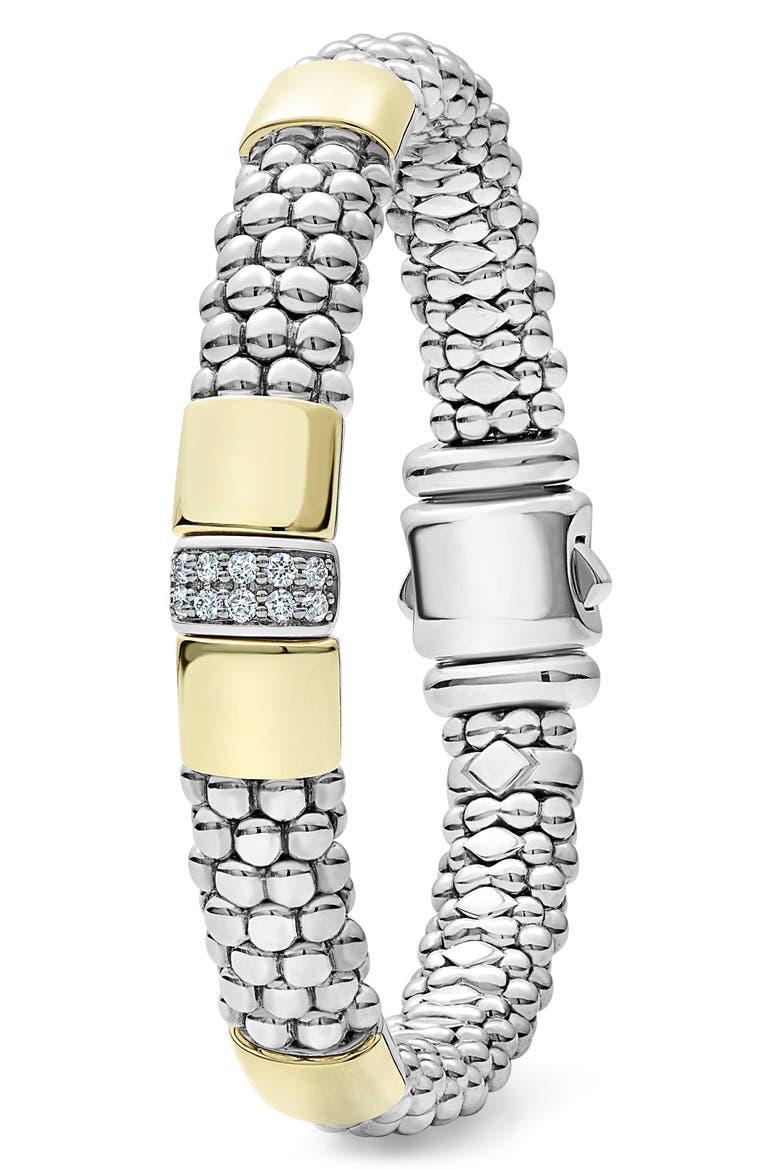 Caviar Lux Diamond Rope Station Bracelet, Alternate, color, SILVER/ GOLD