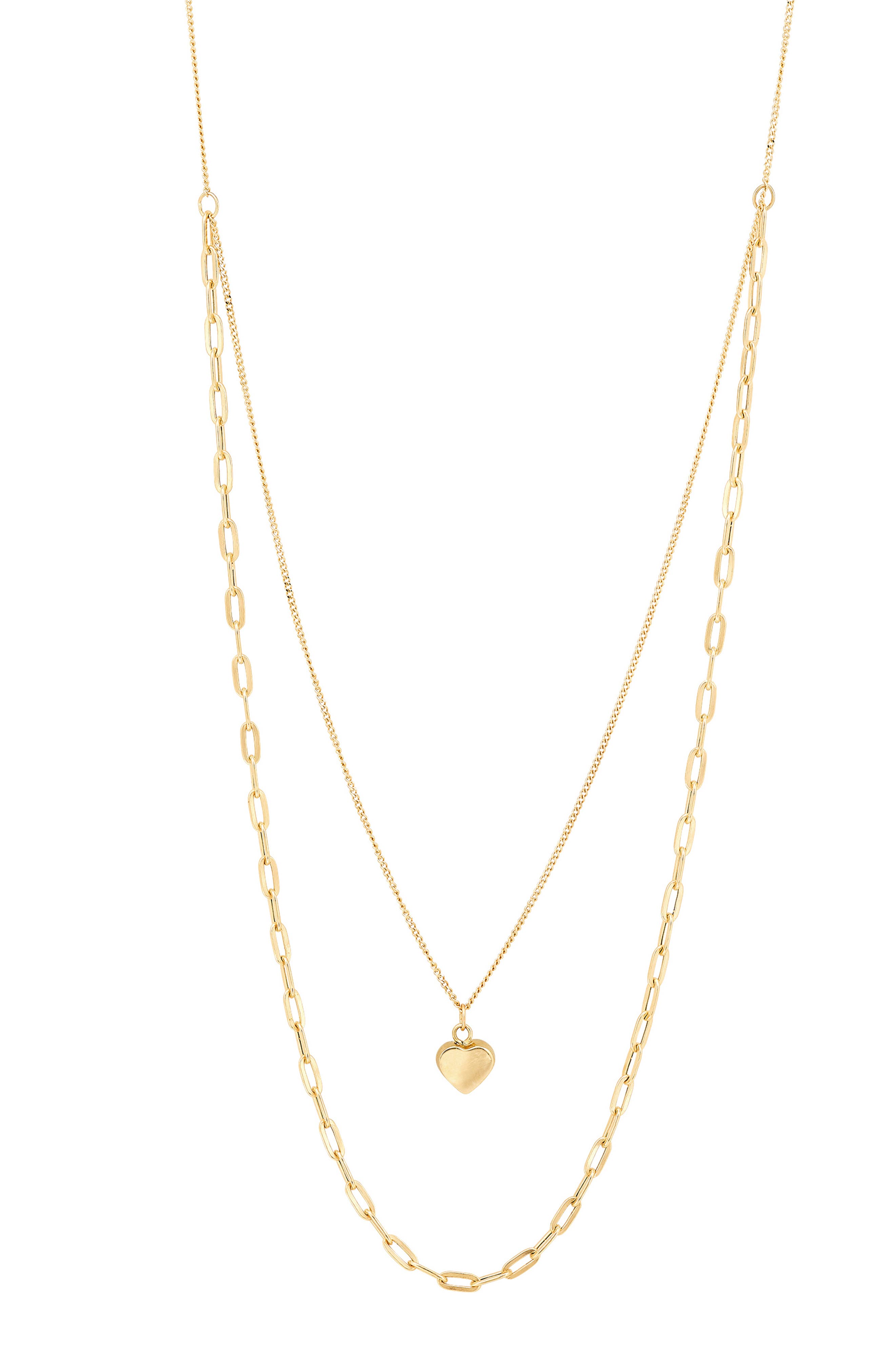 Frankie & Zoe 14K Yellow Gold Heart Pendant Layered Necklace