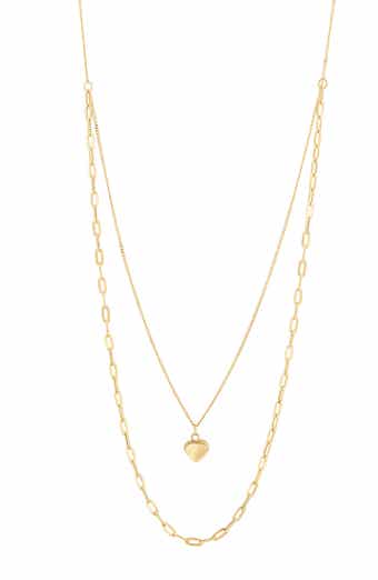 Frankie & Zoe 14K Yellow Gold Heart Pendant Layered Necklace