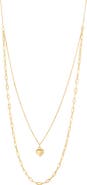 Frankie & Zoe 14K Yellow Gold Heart Pendant Layered Necklace