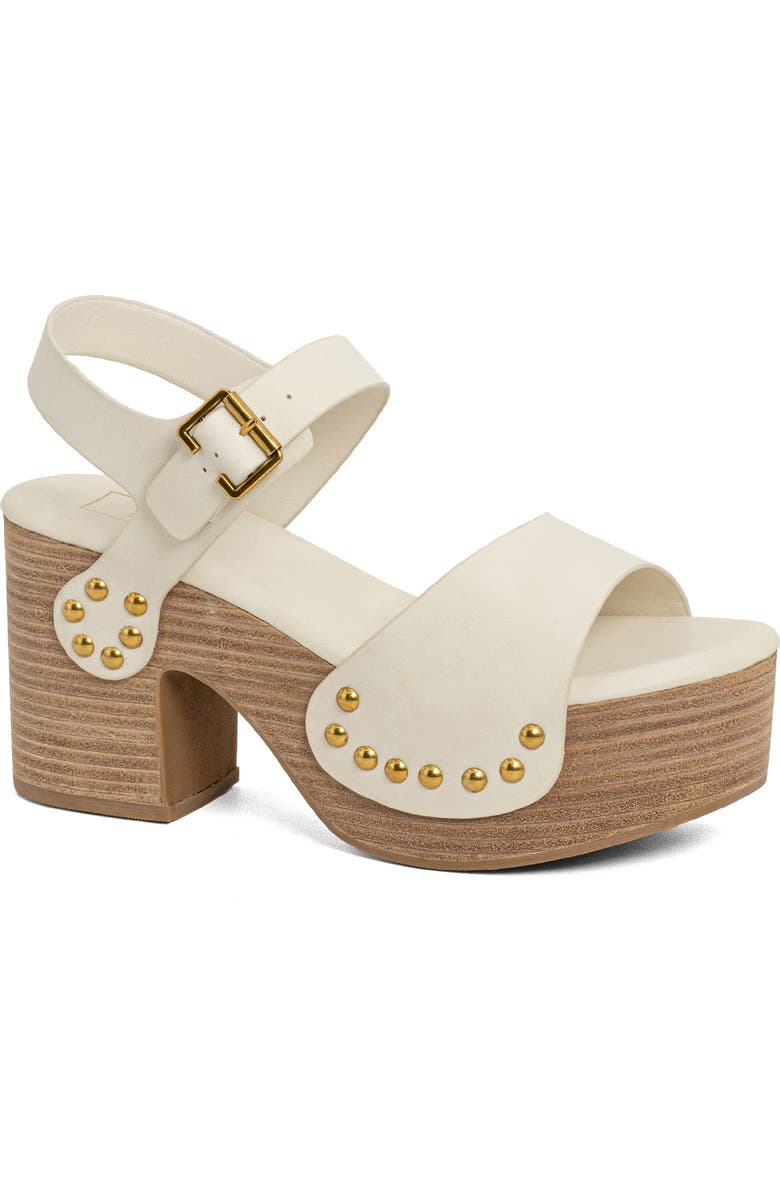 SHUSHOP Gia Ankle Strap Platform Sandal, Main, color, Bone