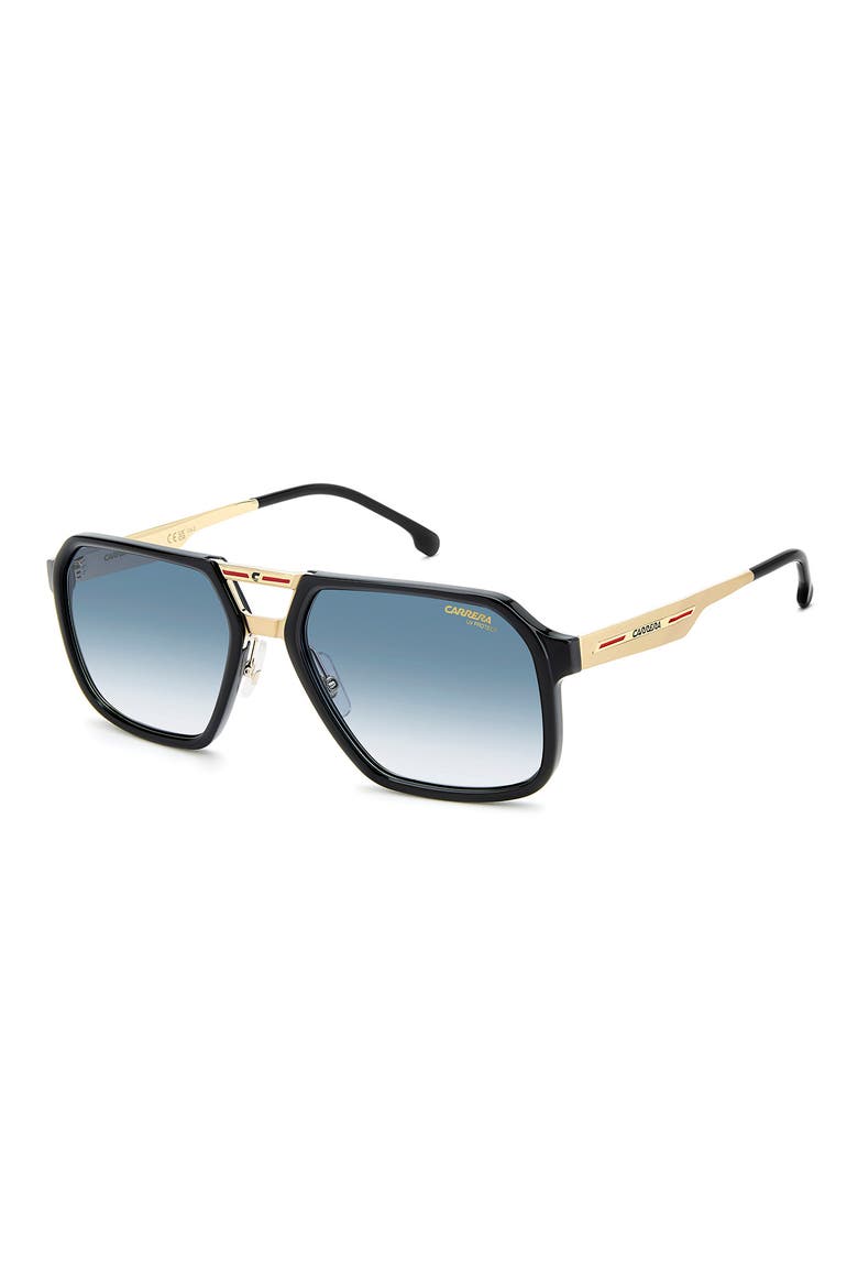 Victory 59mm Gradient Square Sunglasses, Alternate, color, BLACK/ GOLD/ DARK BLUE