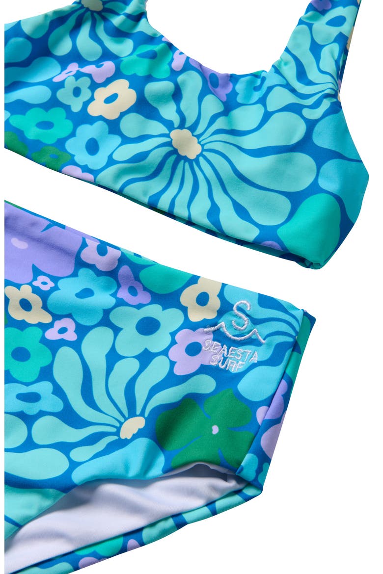 Kids' Fleurs Two-Piece Swimsuit, Alternate, color, AQUA