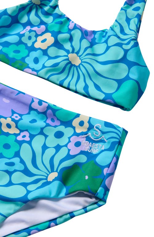 Seaesta Surf Kids' Fleurs Two-piece Swimsuit In Aqua