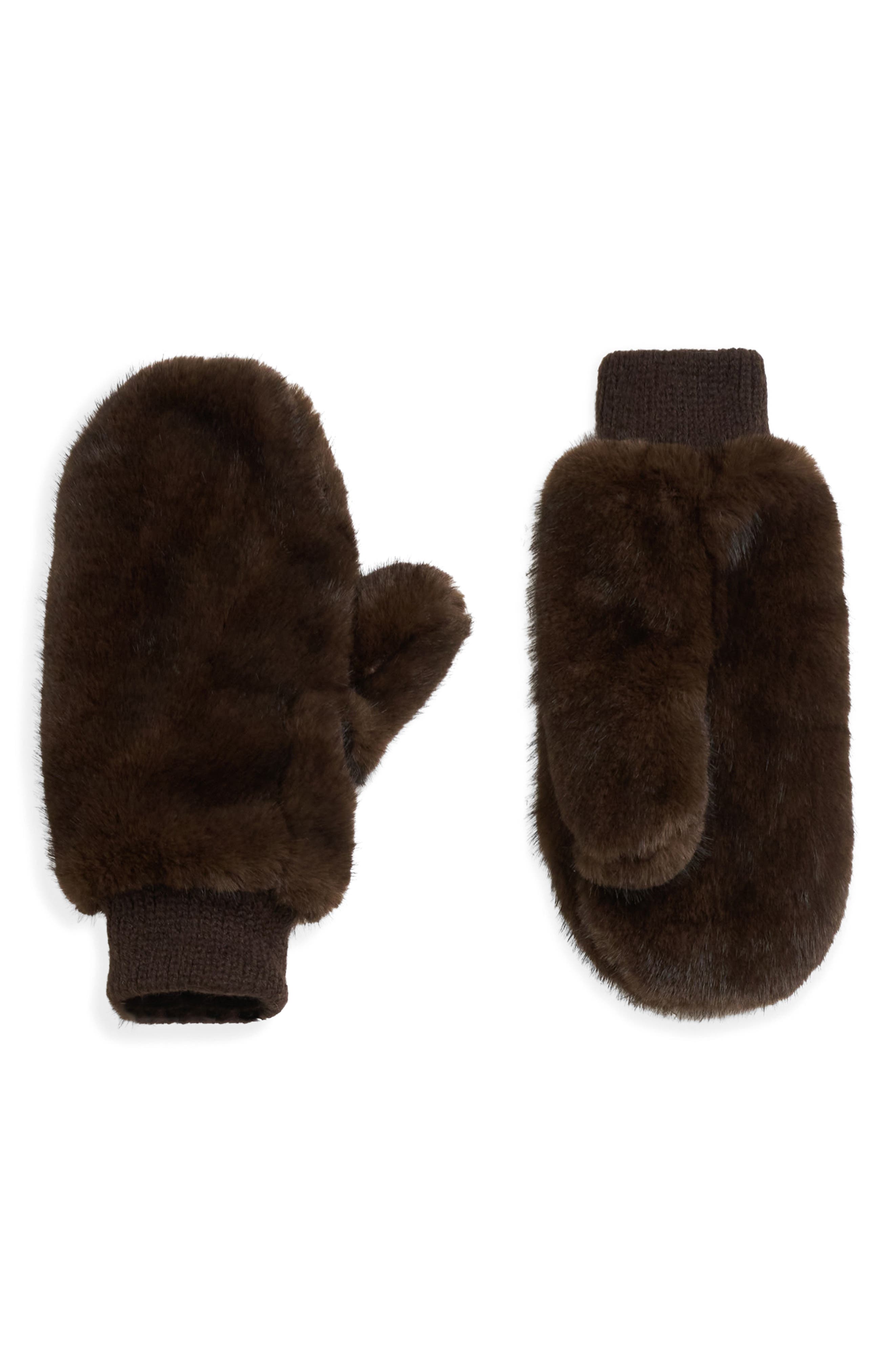 Lesly Faux Fur Mittens